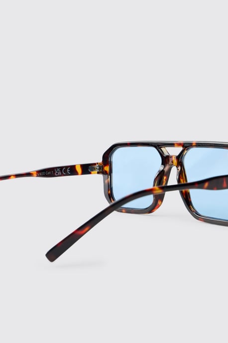 Plastic Square Aviator Sunglasses - Image 4