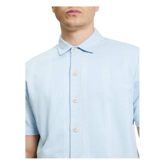 Ben Sherman Heren Verticale Pique Textuur Shirt (Poederblauw) - Image 3