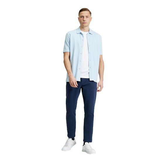 Ben Sherman Heren Verticale Pique Textuur Shirt (Poederblauw) - Image 4