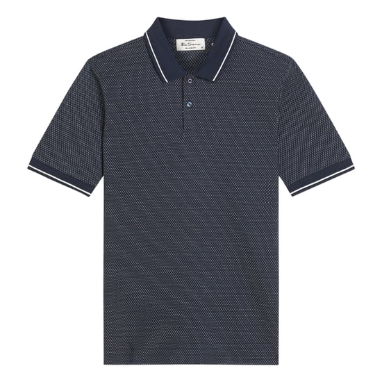 Ben Sherman Heren jacquard poloshirt (Donkere marine) - Image 1