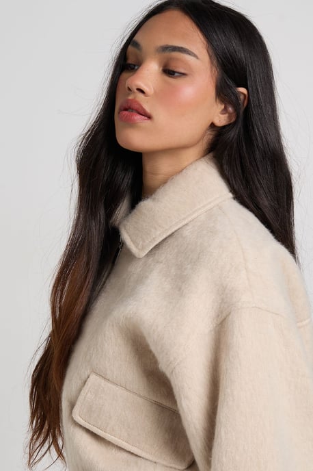 Wool Look Pocket Detail Jacket - Image 4