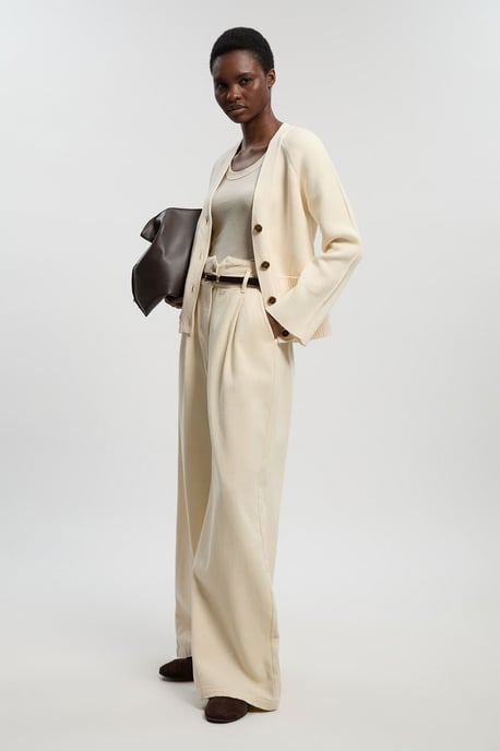 Cotton Knitted Button Cardigan - Image 2