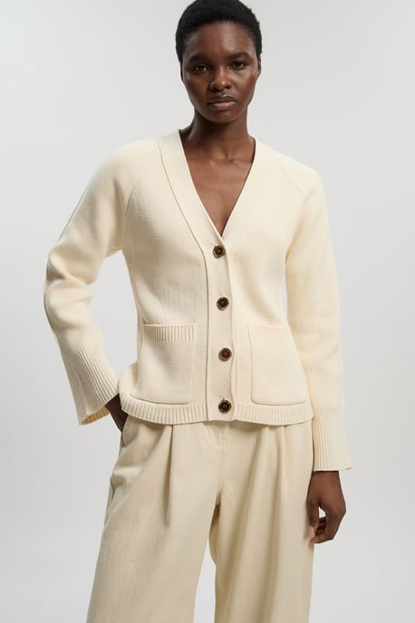 Petite Cotton Knitted Button Cardigan - Image 2