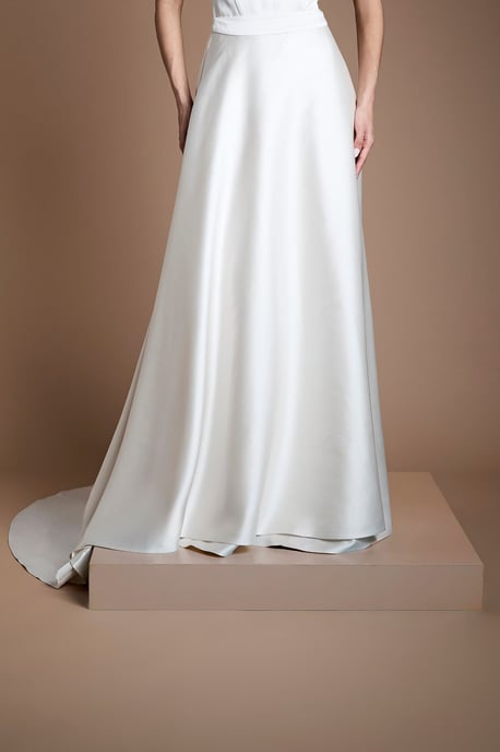 Structured Wrap Bridal Overskirt with Full Train - Image 2