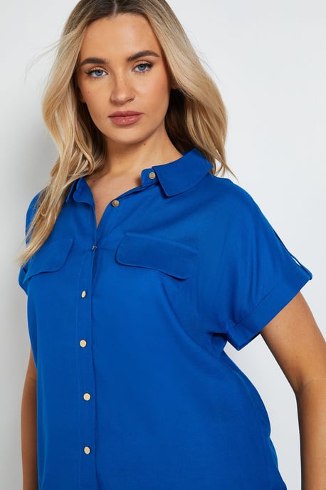 Button Up Roll Sleeve Blouse - Image 4