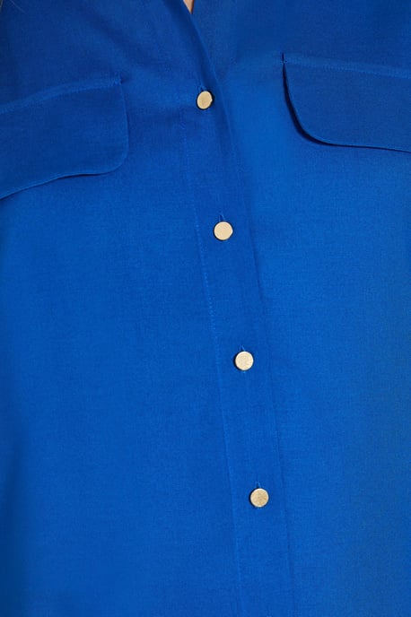 Button Up Roll Sleeve Blouse - Image 5