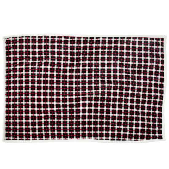 Trespass Vallon Sherpa Blanket (Red/Black/White) - Image 1