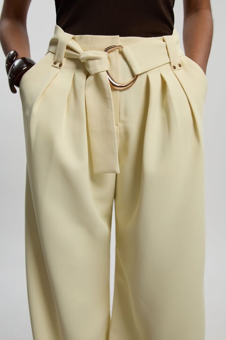Utility Detail Cuffed Woven Trouser With Belt - Image 3