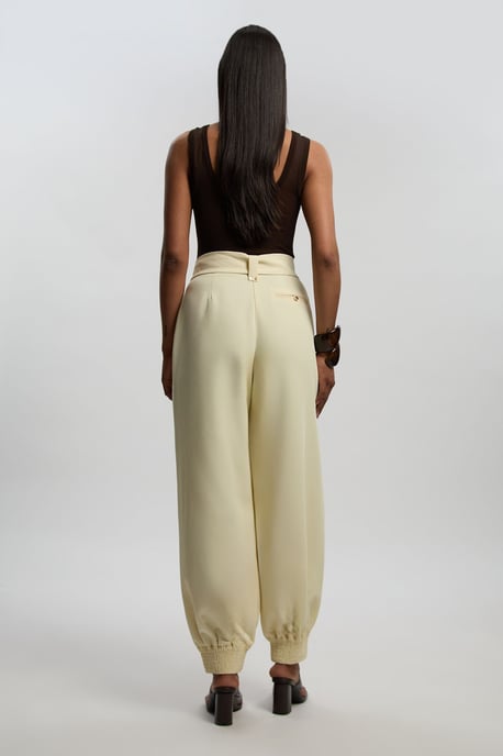 Utility Detail Cuffed Woven Trouser With Belt - Image 4