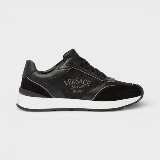 Versace Men's Leather Mix Sneakers Black - Image 1