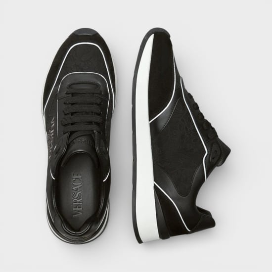Versace Men's Leather Mix Sneakers Black - Image 3