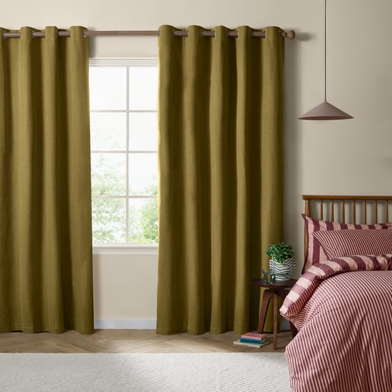 The Ultimate Blackout Textured Woven Eyelet Curtain Pair, Forest - Image 2