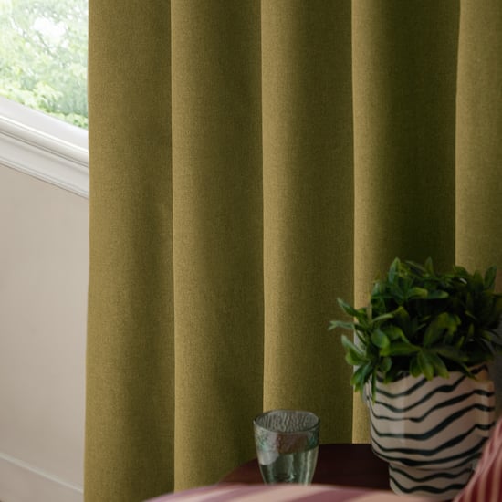 The Ultimate Blackout Textured Woven Eyelet Curtain Pair, Forest - Image 3
