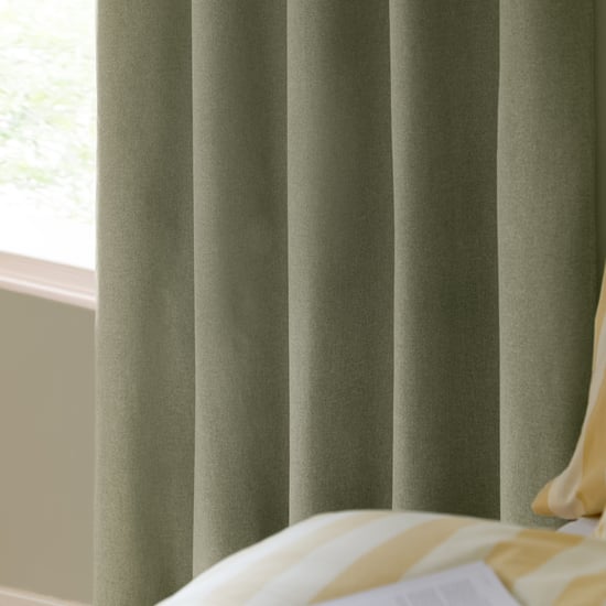 The Ultimate Blackout Textured Woven Eyelet Curtain Pair, Sage - Image 3