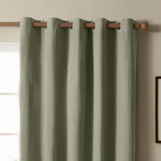 The Ultimate Blackout Textured Woven Eyelet Curtain Pair, Sage - Image 4