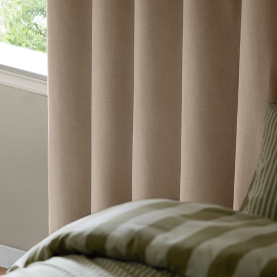 The Ultimate Blackout Textured Woven Eyelet Curtain Pair, Natural - Image 5