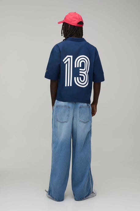 Side Stripe Parachute Fit Jeans - Image 2