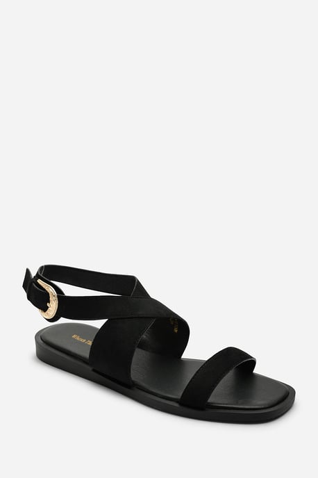 Where's That From Canopy Cross Over Strap Black Suede Sandal - Image 3
