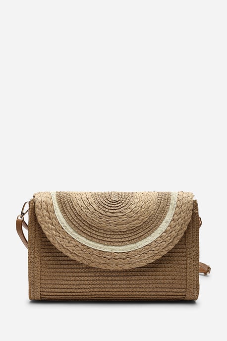 Where's That From Alto Raffia Fold Over Clutch Bag - Image 2