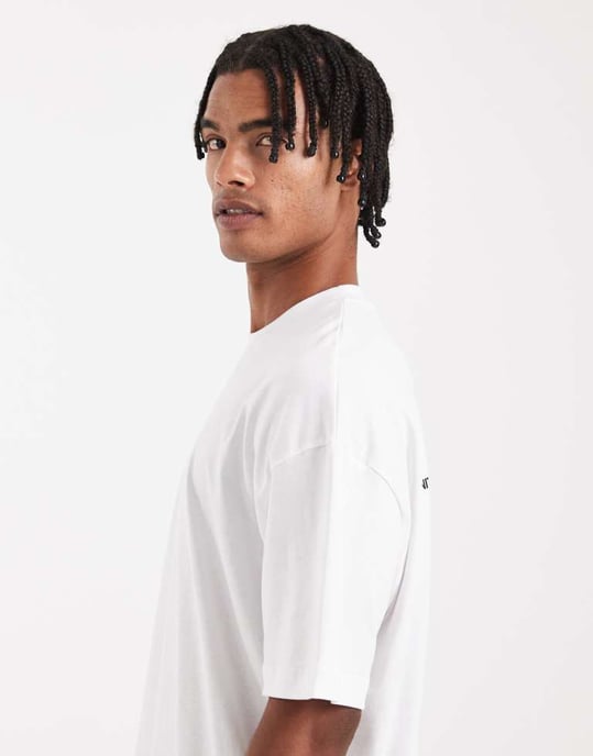 ASOS DESIGN oversized t-shirt i vitt med texttryck på ryggen - Image 4