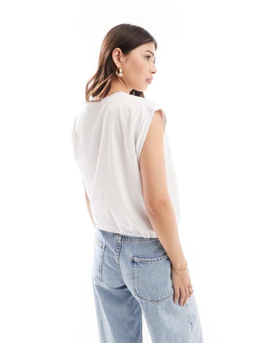 ASOS DESIGN oversized linne med upprullad ärm och dragsko nederkant - Image 3