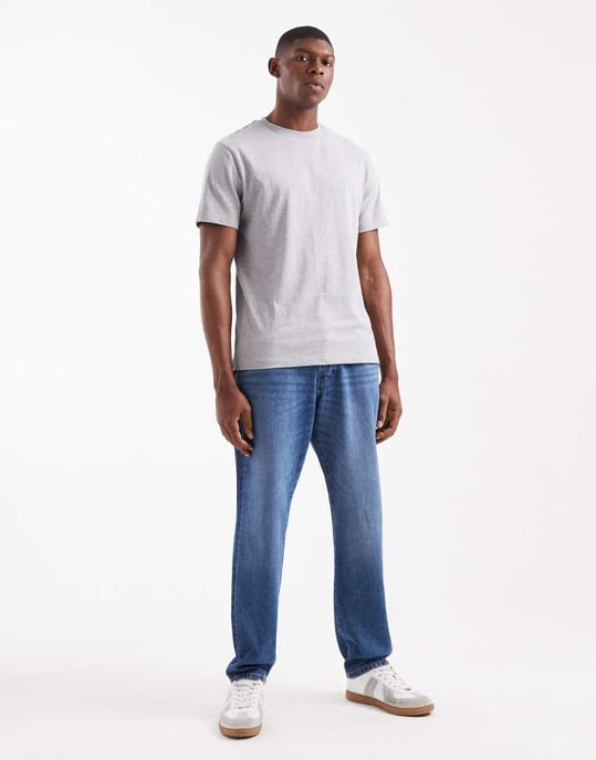 ASOS DESIGN Essentials t-shirt med rund hals i gråmelerad - Image 2