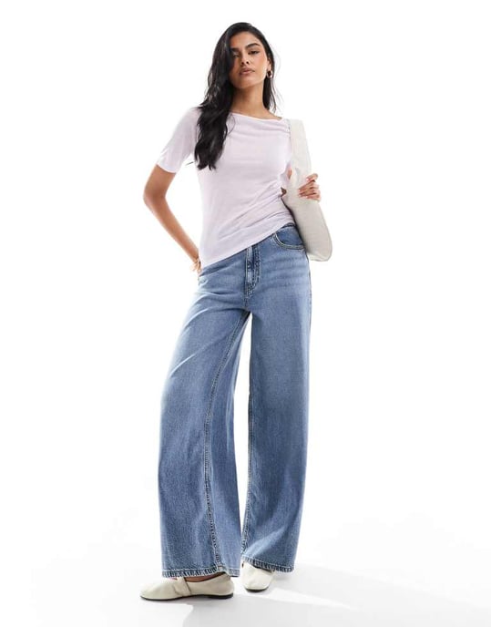 Abercrombie & Fitch transparent jersey t-shirt i lavendel med slitsat nacke - Image 3