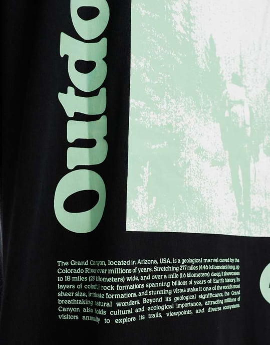 ASOS DESIGN oversized t-shirt med tryck på ryggen för utomhusbruk i svart - Image 4