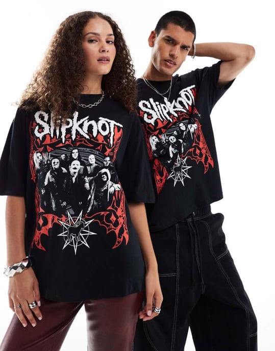 ASOS DESIGN unisex oversized grafisk t-shirt med Slipknot-tryck i svart - Image 2
