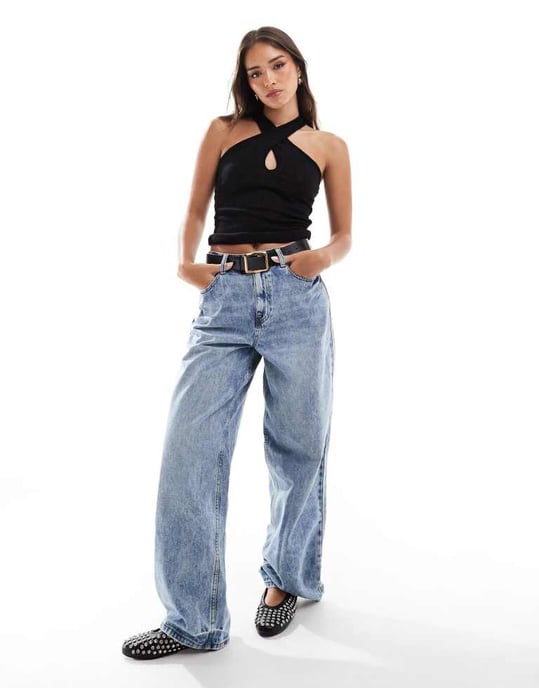 Vero Moda trikå twist halterneck topp i svart - Image 3