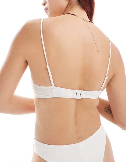 Monki mix och match bygelbikinitopp i vitt - Image 3