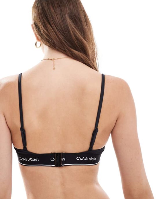 Calvin Klein Legacy trådad balconette bikiniöverdel i svart - Image 4