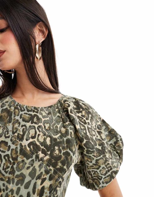 ASOS DESIGN höghalsad sömdjur mini klänning - Image 4