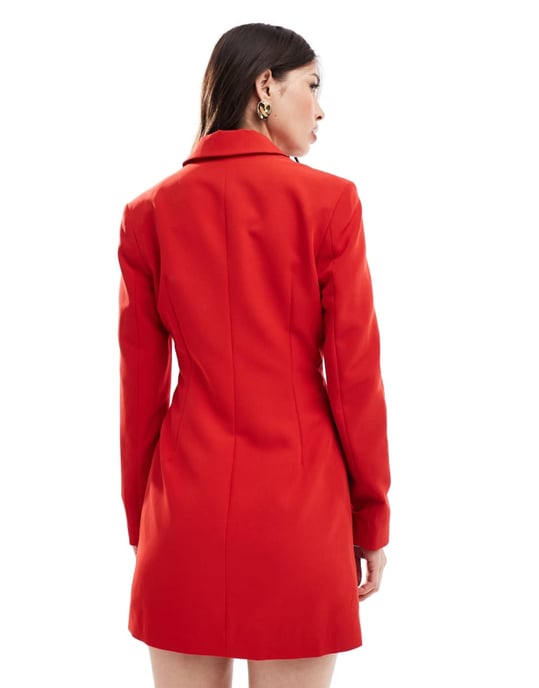 Miss Selfridge figurnära blazerkjol i röd - Image 2