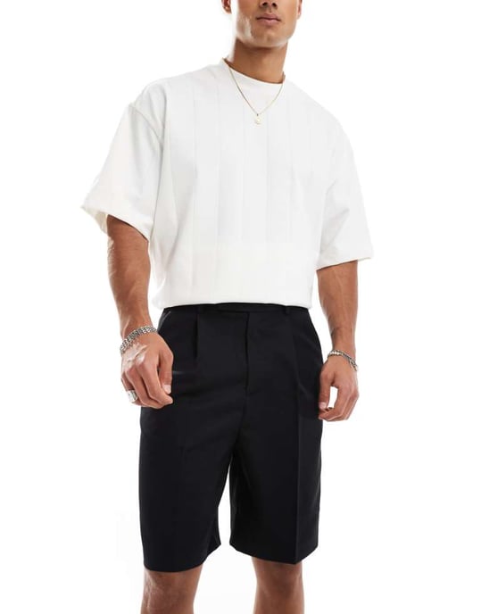 ASOS DESIGN smarta vida shorts i svart - Image 1