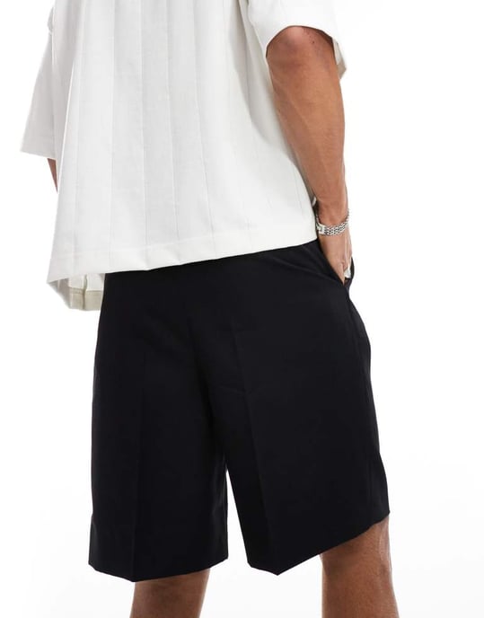 ASOS DESIGN smarta vida shorts i svart - Image 3