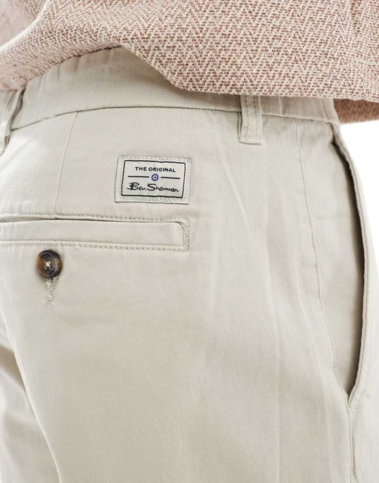 Ben Sherman slim fit stretch chinoshorts i grått - Image 3