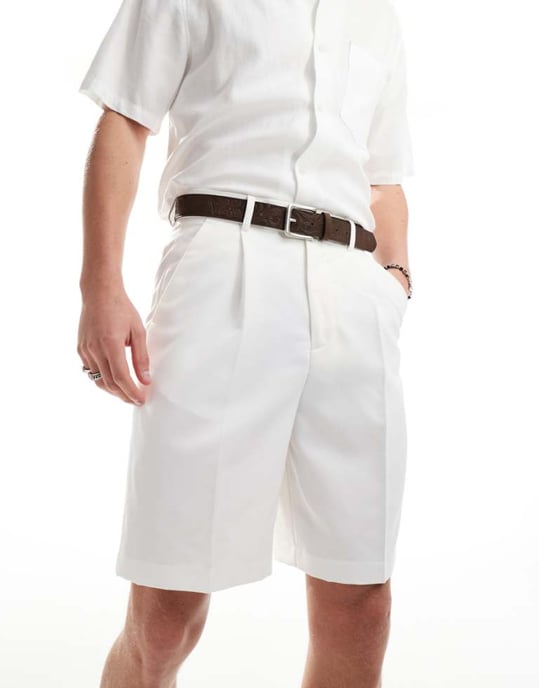 ASOS DESIGN smarta vida shorts i vitt - Image 1