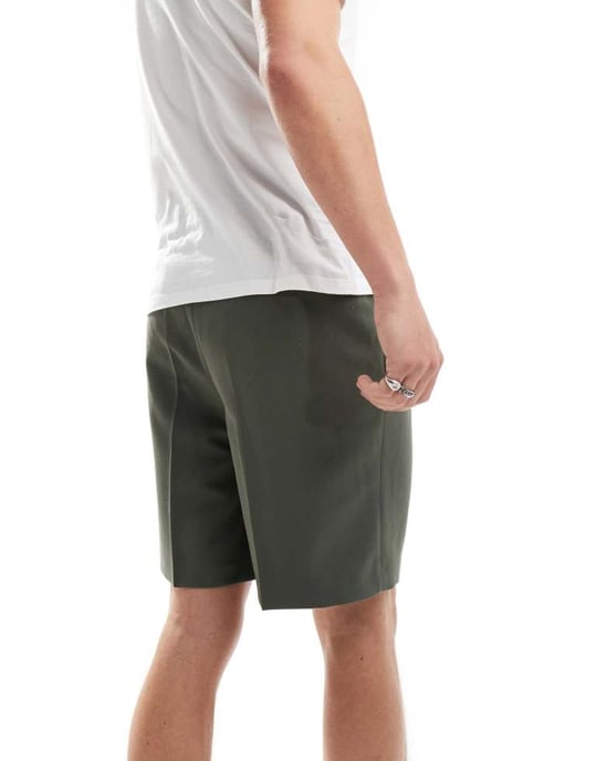ASOS DESIGN smart vida shorts i grön - Image 3