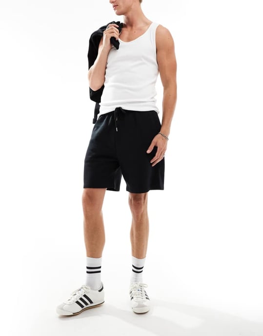 COLLUSION jersey shorts i svart - Image 2