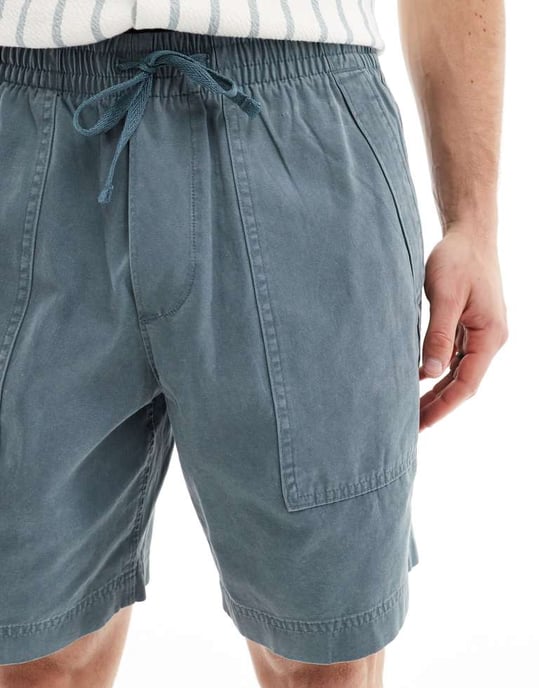 Abercrombie & Fitch 8-tums shorts med fickor i blågrå - Image 4