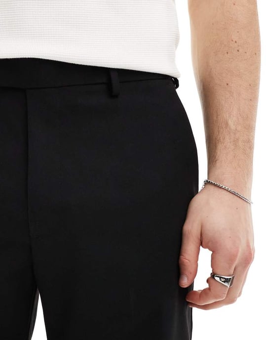 ASOS DESIGN smart raka shorts i svart - Image 3