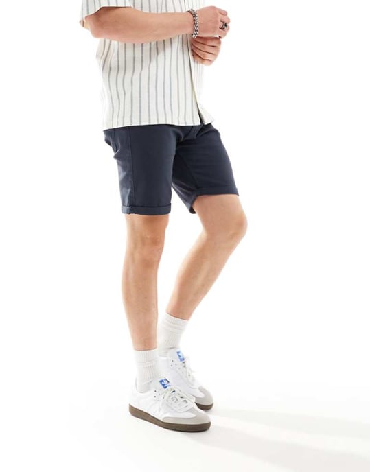 Jack & Jones 5-fickorsshorts i marinblått - Image 1