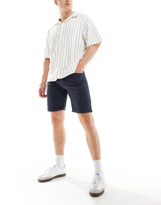 Jack & Jones 5-fickorsshorts i marinblått - Image 2
