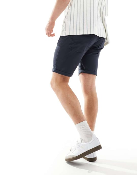 Jack & Jones 5-fickorsshorts i marinblått - Image 4