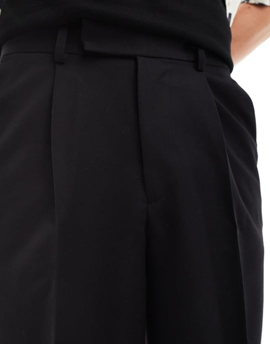 ASOS DESIGN smart långlinjiga vida shorts i svart - SVART - Image 2