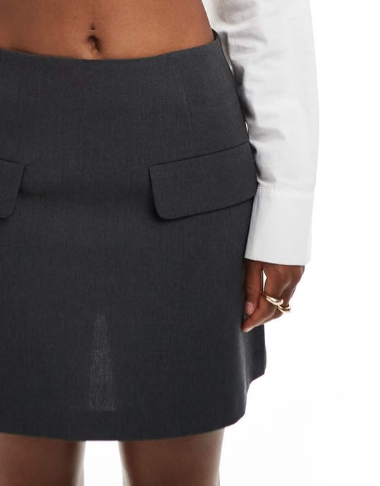 ASOS DESIGN skräddarsydd minikjol med fickdetaljer - Image 4