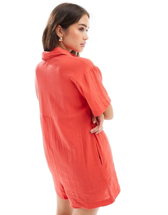 ASOS DESIGN skjortjumpers i röd - Image 4