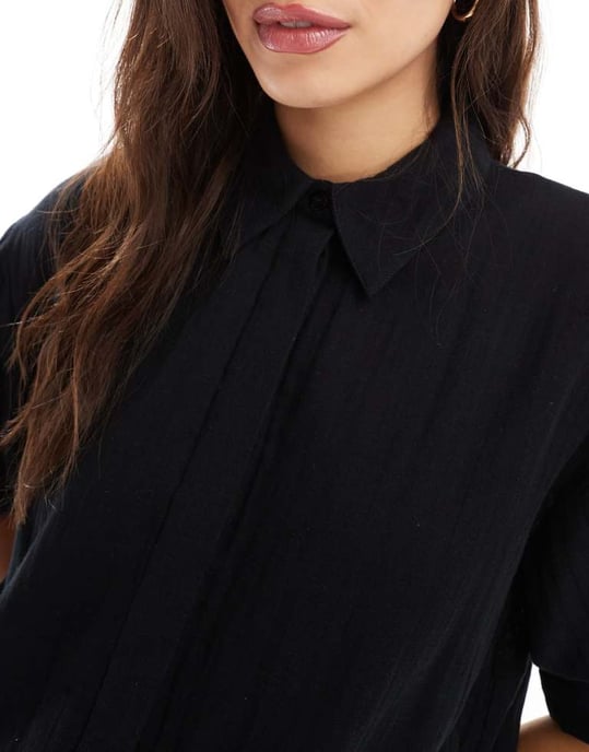 ASOS DESIGN skjortoverall i svart - Image 3