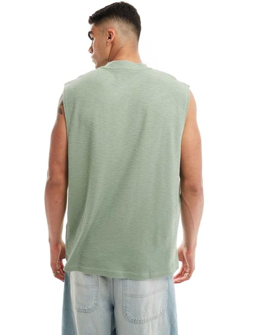 ASOS DESIGN oversized pikétröja i ljusgrön - Image 3